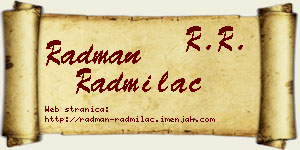 Radman Radmilac vizit kartica